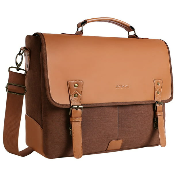 Customized Colors Vintage Washed Canvas Briefcase Mens Shoulder Messenger Bag 